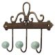 Sage Green White Dot Ceramic Iron Hooks